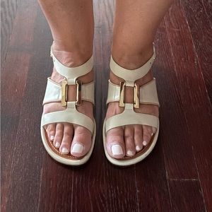 Chloe leather flat sandals